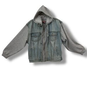 Mickey Inc Mickey Mouse Vintage 90s Denim Hoodie Jacket Adult XL Disney JeanCoat